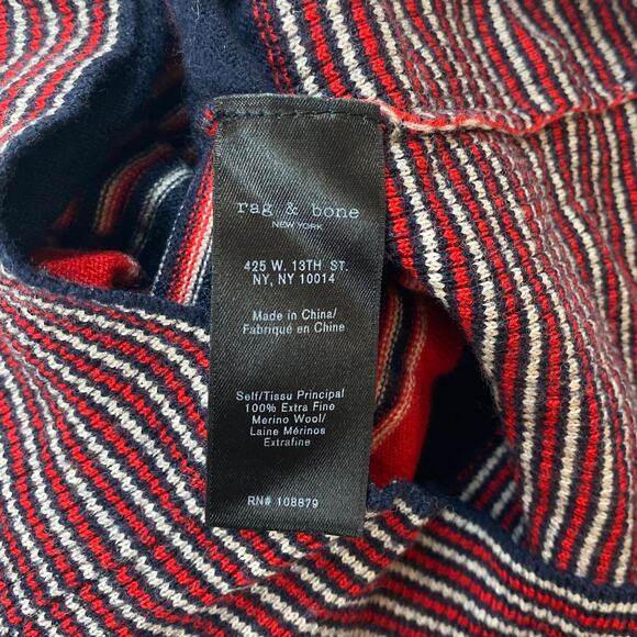 Rag & Bone $295 Krista Wool Red Striped Short Sleeve Crew Neck Sweater Top XS - Picture 5 of 12